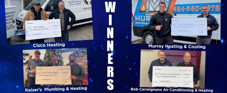 Weil-McLain is Proud to Announce the Four Winners of $5,000 from our Fall Promotion!